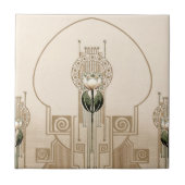 Vintag Art Nouveau Tulips Frieze Fliese (Vorderseite)