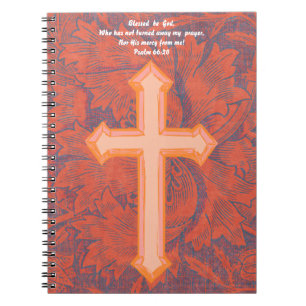 Vintag Art Orange Cross Faith Gebet Journal Notizblock