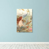 VINTAG ART POSTER MERMAID PRINT LEINWANDDRUCK (Insitu (Holzboden))
