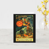 Vintag Art Retro Halloween Hexe Karte (Gelbe Blume)