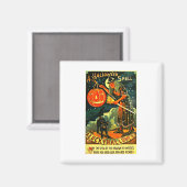 Vintag Art Retro Halloween Hexe Magnet (Vorderseite/Rückseite)