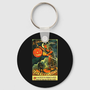 Vintag Art Retro Halloween Hexe Schlüsselanhänger