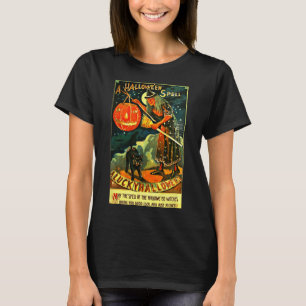 Vintag Art Retro Halloween Hexe T-Shirt