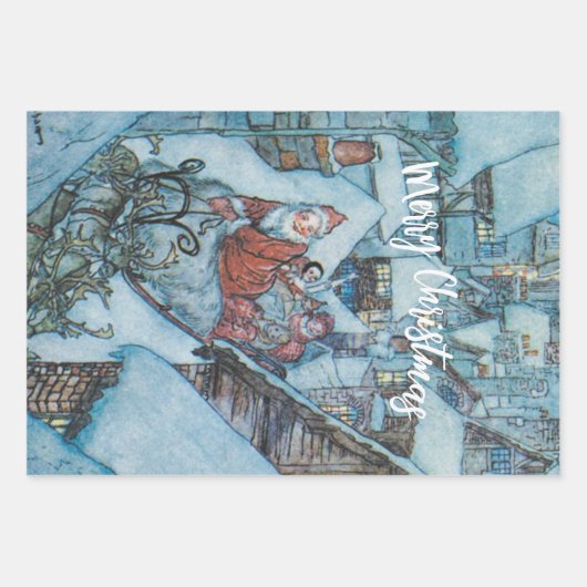 Vintag Arthur Rackham Christmas Geschenkpapier Set (Vorderseite)