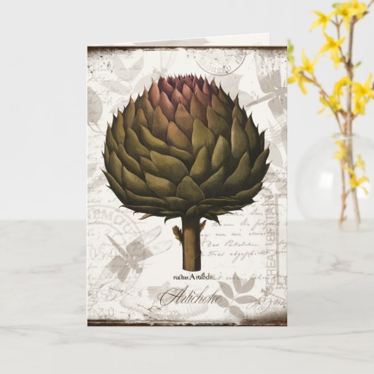 Vintag Artichoke Karte (Gelbe Blume)