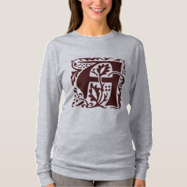 Vintag Arts Crafts Red William Morris Monogram T-Shirt