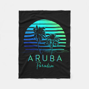 Vintag Aruba Beach Vibes Vacation Souvenir Fleecedecke