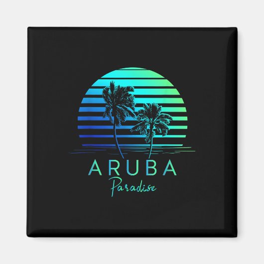 Vintag Aruba Beach Vibes Vacation Souvenir Magnet (Vorne)