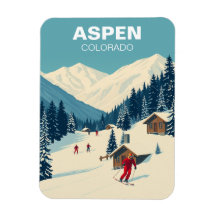Vintag Aspen Colorado Skifahren