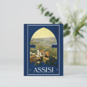 Vintag Assisi Italien Postkarte (Stehend Vorderseite)