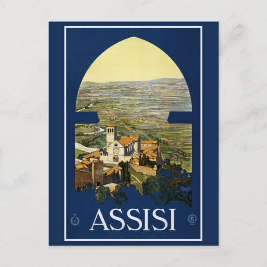 Vintag Assisi Italien Postkarte (Vorderseite)