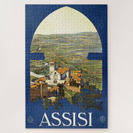 Vintag Assisi Italien Reisen Tourismus Werbung Puzzle (Vertikal)