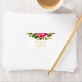 Vintag Asters Snowberry Hot Pink Address Labels Adressaufkleber (Insitu)