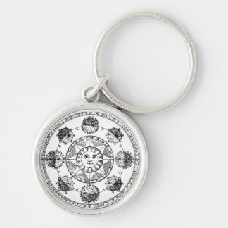 Vintag Astronomie Zodiac Wheel Schlüsselanhänger