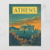 Vintag Athen, Griechenland Postkarte | Parthenon (Vorderseite)