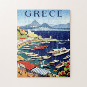 Vintag Athen Griechenland Reise Illustration Kunst Puzzle