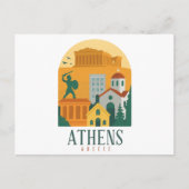 Vintag Athen Griechenland Reisen - Parthenon & Cit Postkarte (Vorderseite)
