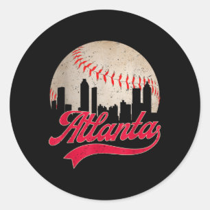 Vintag Atlanta Baseball City Lover Men Women Runder Aufkleber
