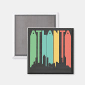 Vintag Atlanta Cityscape Magnet (Vorderseite/Rückseite)