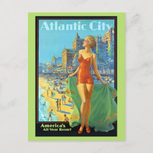 Vintag Atlantic City New Jersey Retro Travel Postkarte