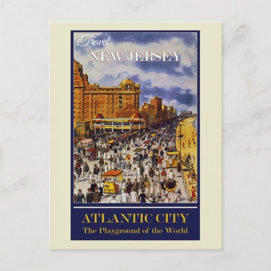 Vintag Atlantic City New Jersey Travel Postkarte (Vorderseite)