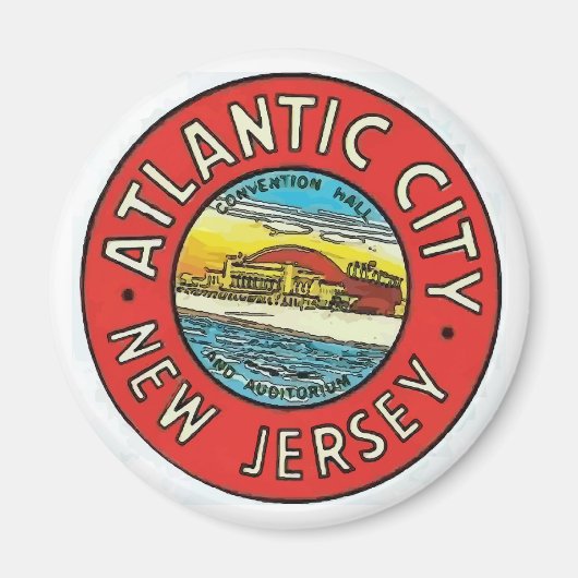 Vintag Atlantic City NJ Magnet (Vorne)