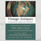 Vintag Atlas Globe, Antiquitätenhändler, Store Flyer (Vorne)