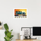 Vintag Auburn Motors Sunburst Ad Poster (Heimbüro)