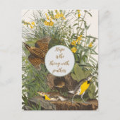 Vintag Audubon Meadowlark Print Postkarte (Vorderseite)
