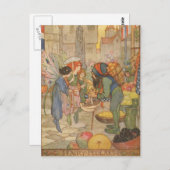 Vintag - auf dem Milchmarkt, Postkarte (Vorne/Hinten)