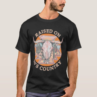 Vintag aufgewachsen auf Country Music Bull Skull 9 T-Shirt