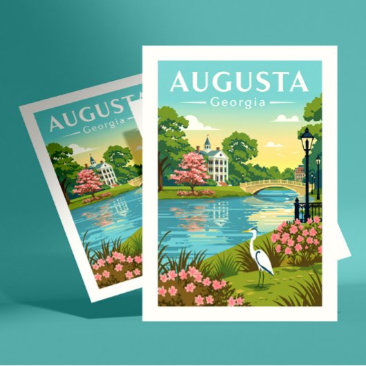 Vintag Augusta Georgia Postkarte