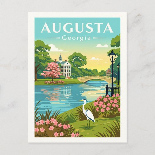 Vintag Augusta Georgia Postkarte (Vorderseite)