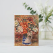 Vintag Auguste Renoir Yellow Pink Red Bouquet Postkarte (Stehend Vorderseite)