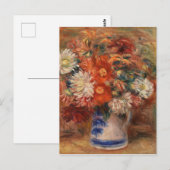 Vintag Auguste Renoir Yellow Pink Red Bouquet Postkarte (Vorne/Hinten)