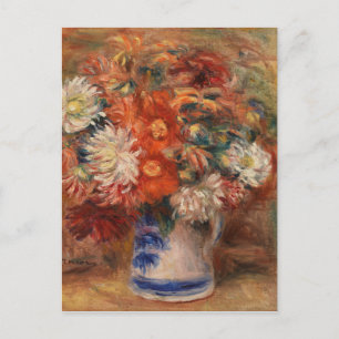 Vintag Auguste Renoir Yellow Pink Red Bouquet Postkarte