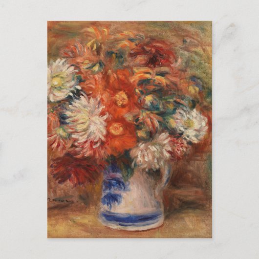 Vintag Auguste Renoir Yellow Pink Red Bouquet Postkarte (Vorderseite)