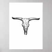 Vintag Aurochs Skull Illustration Poster (Vorne)