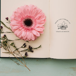 Vintag aus der Bibliothek des Individuellen Namens Gummistempel