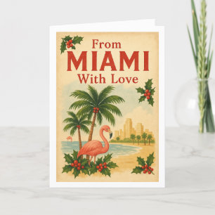 Vintag aus Miami mit Liebe geklappter Weihnachtska Feiertagskarte
