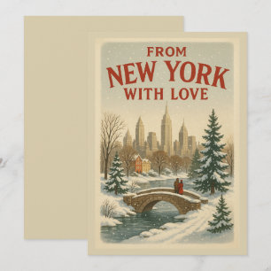 Vintag aus New York mit Weihnachten der Liebe