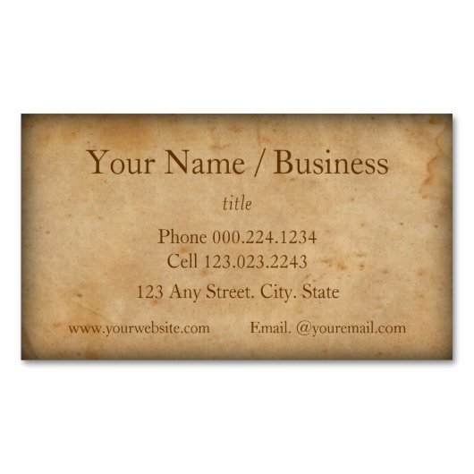 Vintag aussehen alt und abgenutzt magnetische visitenkarte (Vorderseite)
