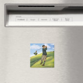 Vintag aussehen Golfer Golf Magnet (In Situ (Geschirrspüler))