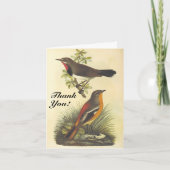 Vintag aussehen Vögel, "Danke!" Karte (Vorderseite)