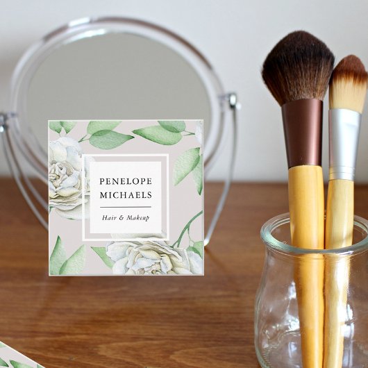 Vintag aussehen Weiße Farbe Quadratische Visitenkarte