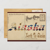 Vintag aussehende alte Postkarte mit Alaska (Vorne/Hinten)