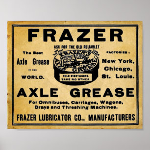 Vintag aussehende Frazers Axel Grease Automotive P Poster