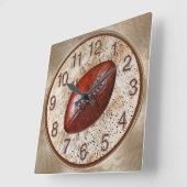 Vintag aussehende Fußballuhren, Team, Menschenhöhl Quadratische Wanduhr (Winkel)