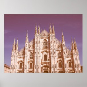 Vintag aussehende Mailänder Kathedrale alias Duomo Poster