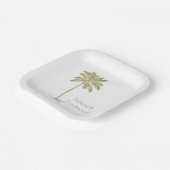 Vintag aussehender Kokospalmenbaum Pappteller (Gewinkelt)